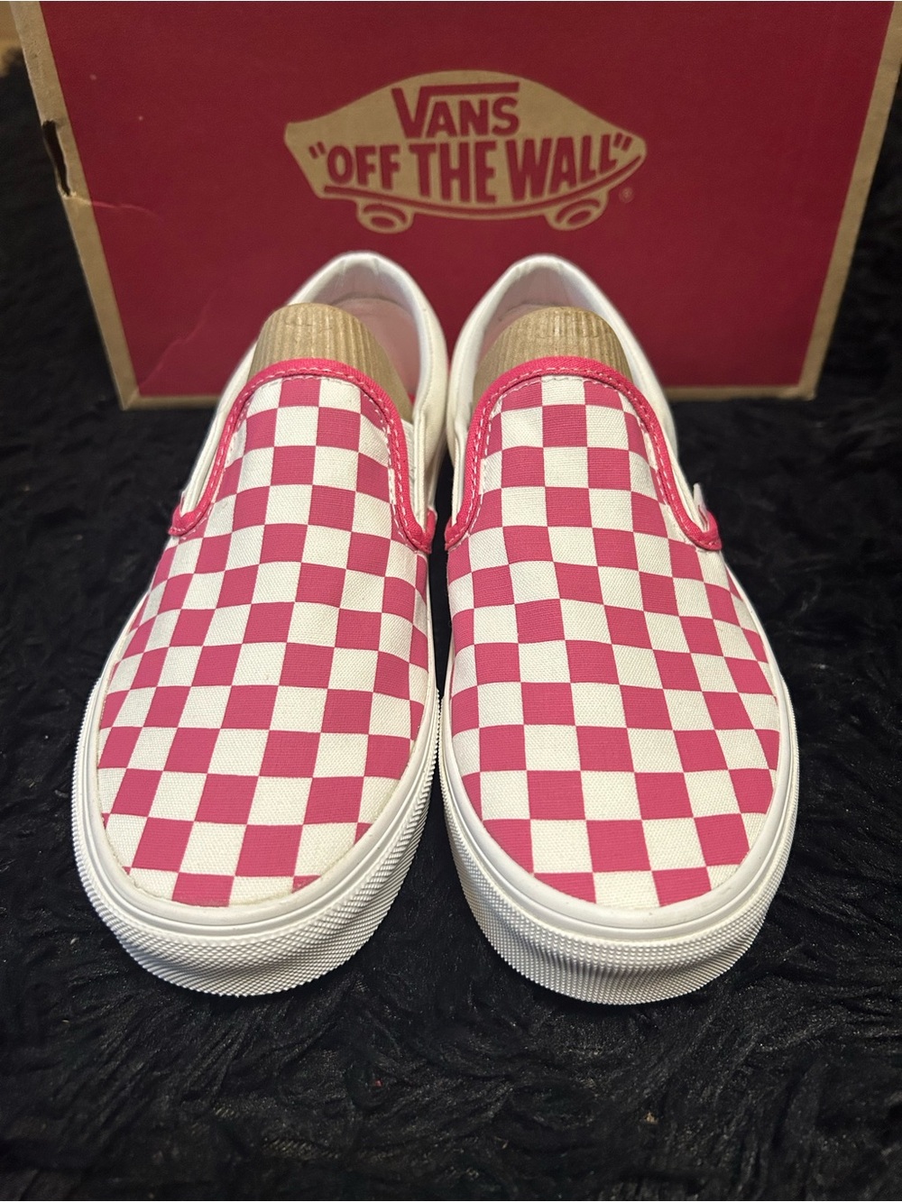 VANS off the wall checkerboard pink slip on shoes sneakers women’s 8 new - Picture 2 of 7